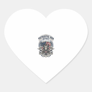 Sticker Cœur Aigle Tactique Patriotique Crâne Inspiré Militaire