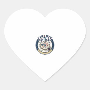 Sticker Cœur Aiguille à broderie patriotique Liberty Stitch