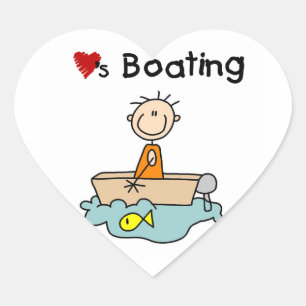 Sticker Cœur Aime le nautisme