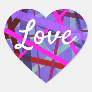 Sticker Cœur Aimer la forme du coeur du texte Motif de lignes r