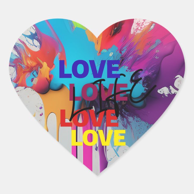 Sticker Cœur Aimer la vie (Devant)
