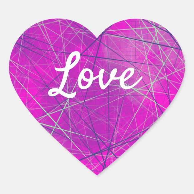 Sticker Cœur Aimer le texte Forme cardiaque Networking en rose (Devant)