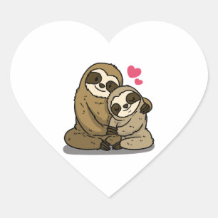 Sticker Cœur Aimer Sloth