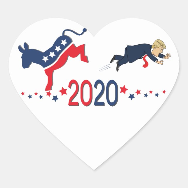 Sticker Cœur Aimez l'échec de Donald Trump en 2020 (Devant)