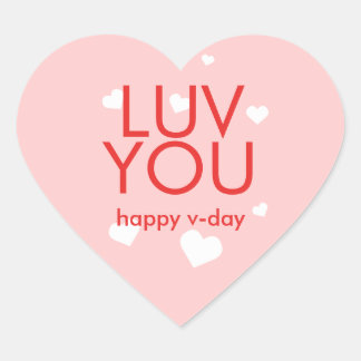 Sticker Cœur Aimez-vous Saint Valentin coeur rose rouge