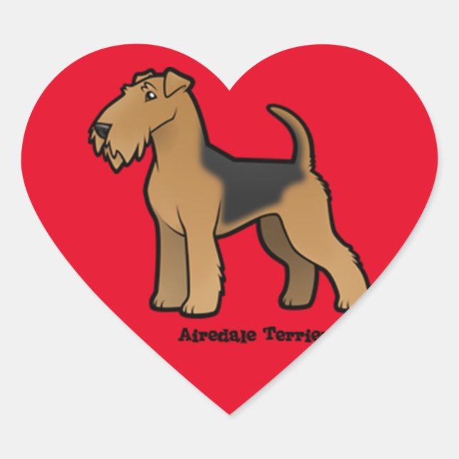 Sticker Cœur airedale terrier (Devant)