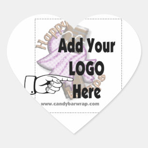 Sticker Cœur Ajouter votre LOGO d'entreprise en tant que cadeau