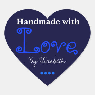 Sticker Cœur Ajoutez Votre Nom Avec Des Bleus Bleus Bleus Amour