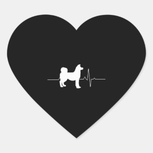 Sticker Cœur Akita Heartbeat