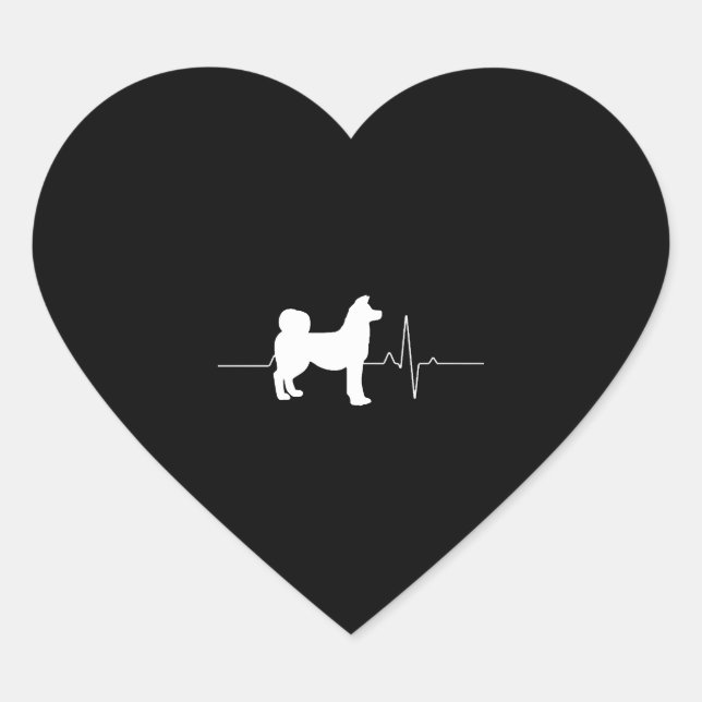 Sticker Cœur Akita Heartbeat (Devant)