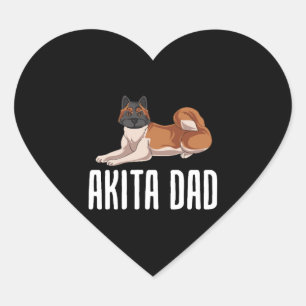 Sticker Cœur Akita Papa