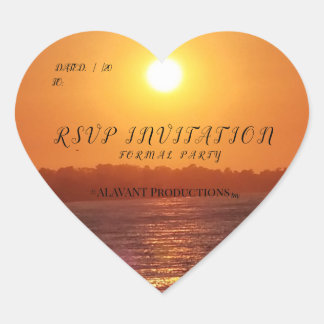Sticker Cœur #ALAVANT Productions Sunset Ocean Invitations