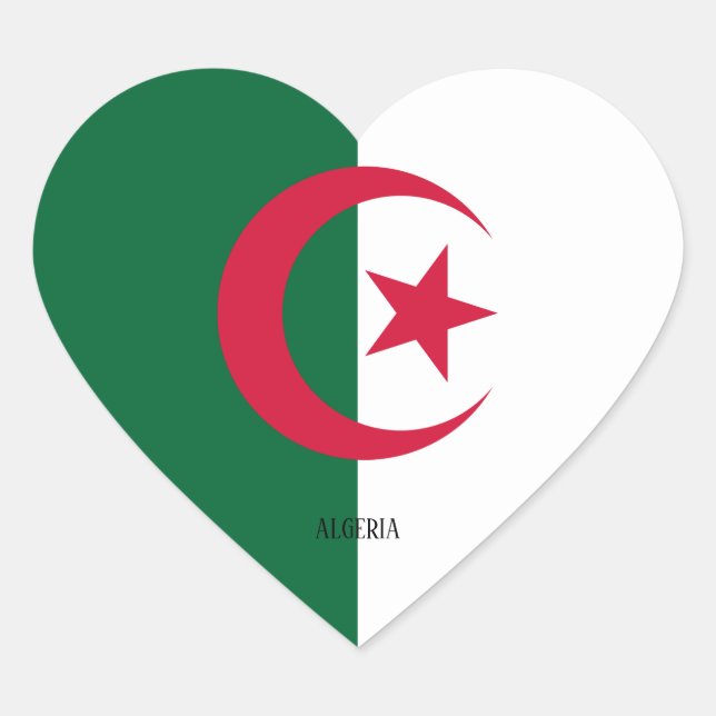Sticker Cœur Algérie Drapeau splendide patriotique (Devant)