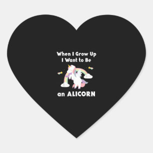 Sticker Cœur Alicorne Quand Je Crois À La Unicorne Rainbow Past