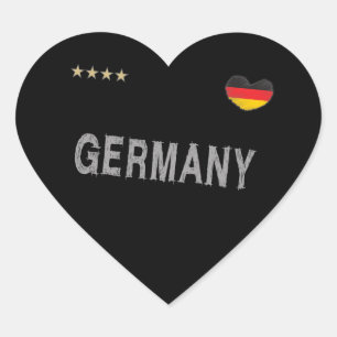 Sticker Cœur Allemagne Football Fan Chemise Coeur