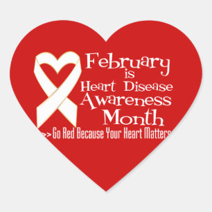 Sticker Cœur Aller Rouge Pour Le Mois De Sensibilisation Aux Ma