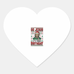 Sticker Cœur Allez Jésus Noël Anniversaire Vintage Chemise