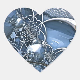 Sticker Cœur Allure bleu cristal