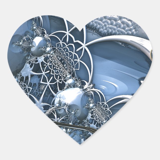 Sticker Cœur Allure bleu cristal (Devant)
