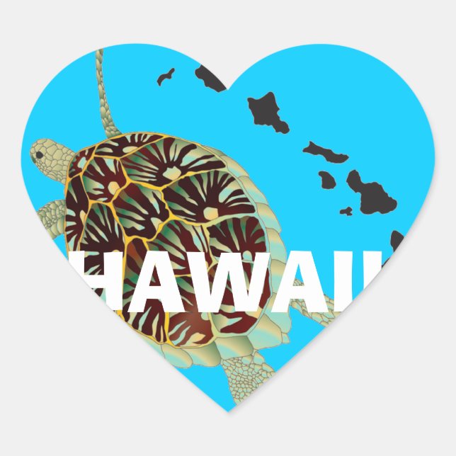 Sticker Cœur Aloha Hawaii (Devant)