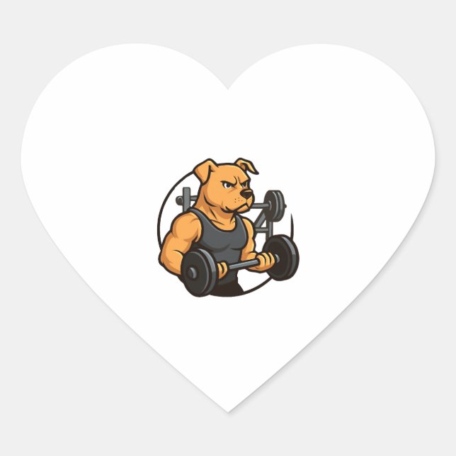 Sticker Cœur Alpha Dog Gym – Puissance Déchaînée (Devant)