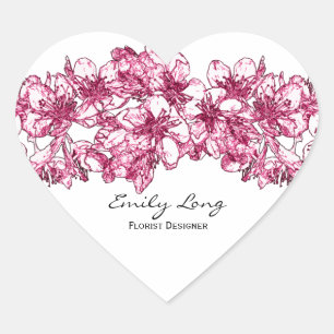 Sticker Cœur Aménagement en fleurs de cerisier rose