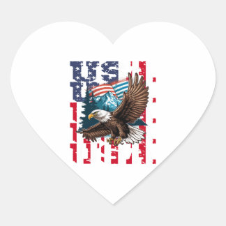 Sticker Cœur American Eagle USA Flag Eagle pour un patriote