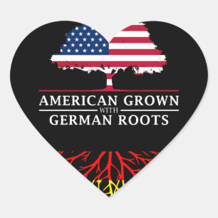 Sticker Cœur American Grosse avec racines allemandes Allemagne 