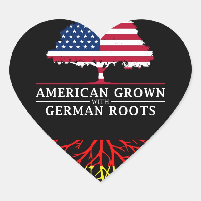 Sticker Cœur American Grosse avec racines allemandes Allemagne  (Devant)