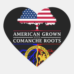 Sticker Cœur American Grosse avec Racines Comanche