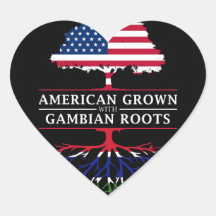 Sticker Cœur American Grosses with Gambian Roots Gambia Design