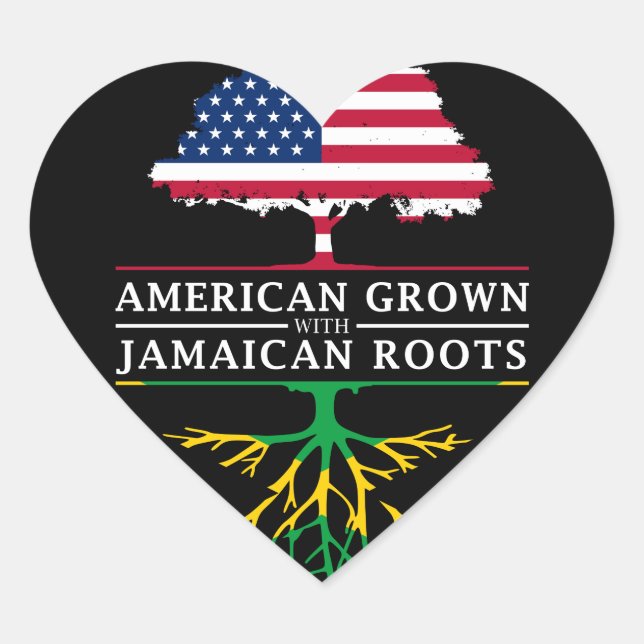 Sticker Cœur American Grosses with Jamaican Roots Jamaïque (Devant)