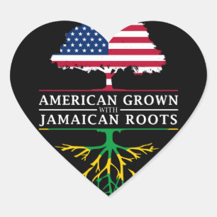 Sticker Cœur American Grosses with Jamaican Roots Jamaïque