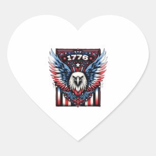 Sticker Cœur American Patriot 1776 Eagle Design Collections