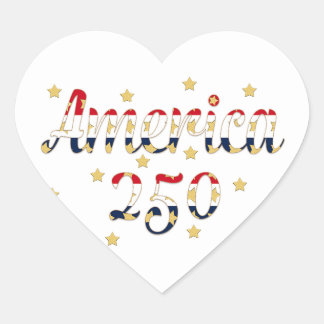 Sticker Cœur Amérique 250 rouge blanc bleu or
