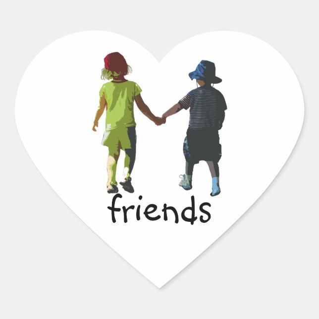 Sticker Cœur amis (Devant)