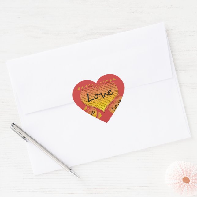Sticker Cœur Amour 1 Corinthiens 13 (Enveloppe)