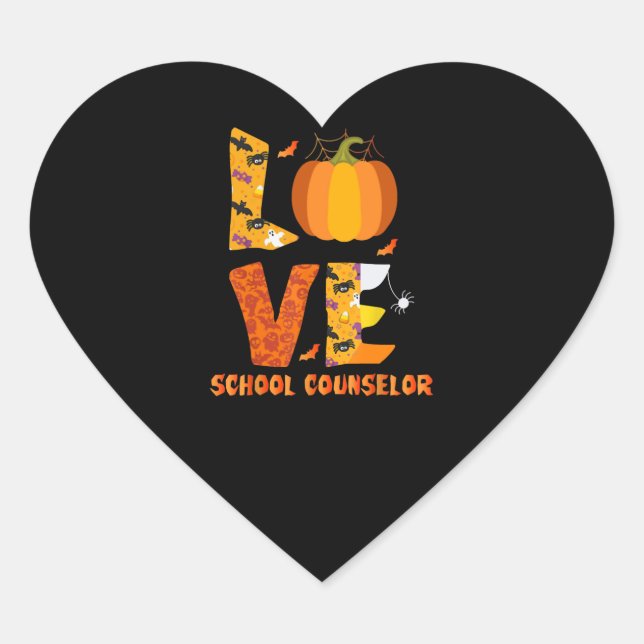 Sticker Cœur Amour Amour de conseiller scolaire amusant Hallowe (Devant)