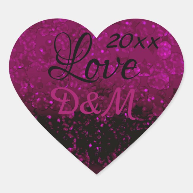 Sticker Cœur Amour, autocollants, coeur, mariage, fiançailles,  (Devant)