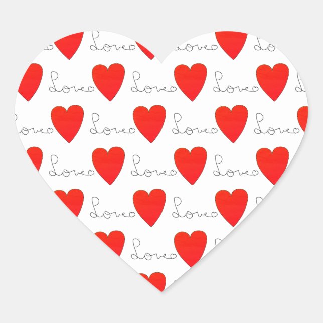Sticker Cœur Amour Coeurs rouges (Devant)