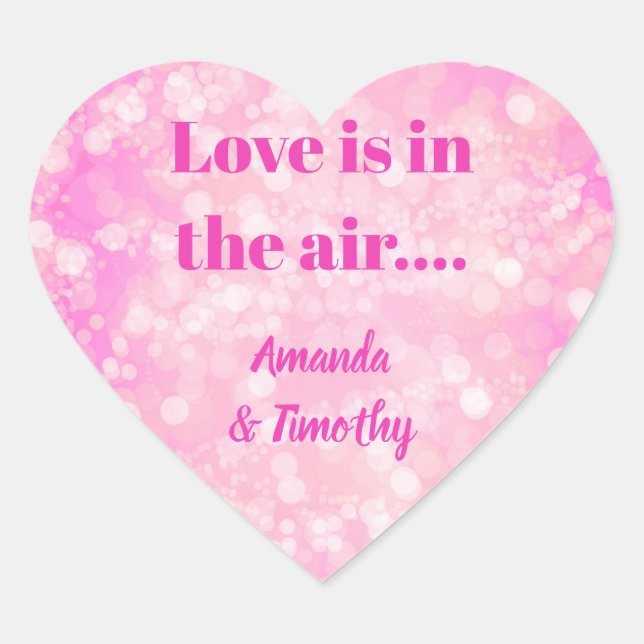 Sticker Cœur Amour de Bokeh rose dans l'air pour couple (Devant)