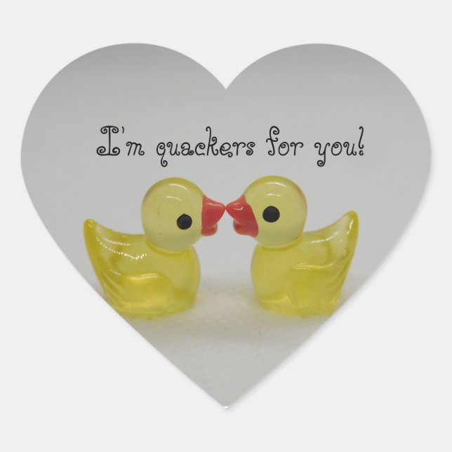 Sticker Cœur Amour de canard jaune (Devant)