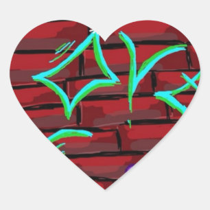 Sticker Cœur Amour de graffiti