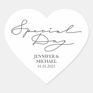 Sticker Cœur Amour de mariage des jeunes mariés jour spécial cœ