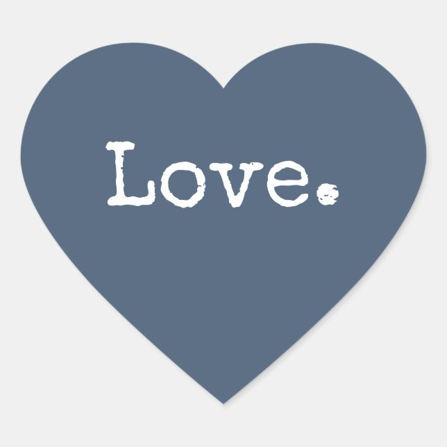 Sticker Cœur Amour de Noël Bleu Foncé (Devant)