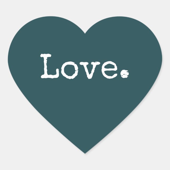 Sticker Cœur Amour de Noël Classique Turquoise Profond (Devant)