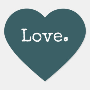 Sticker Cœur Amour de Noël Classique Turquoise Profond