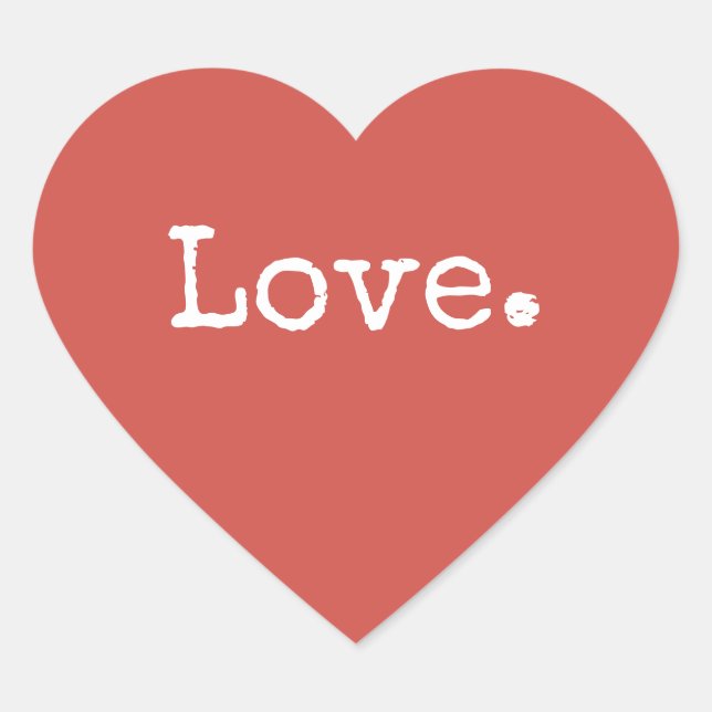 Sticker Cœur Amour de Noël Rouge Chaud (Devant)