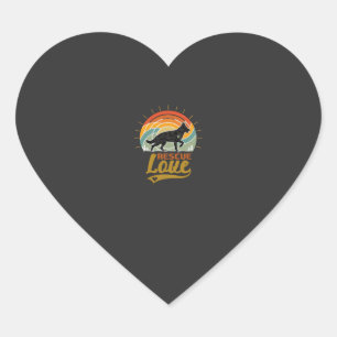 Sticker Cœur Amour de sauvetage Chien Arbres Rétro Coucher de s