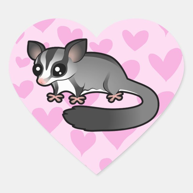 Sticker Cœur Amour de Sugar Glider (Devant)
